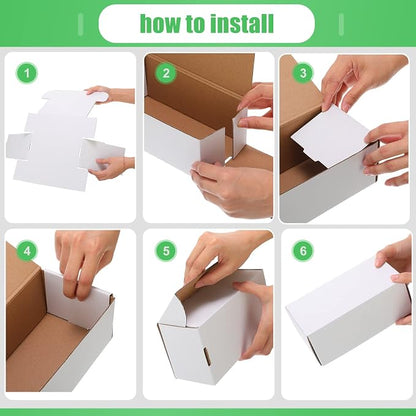 Yexiya 20 Pcs 400 Count Trading Card Storage Box Cardboard Baseball Card Storage Box Collectible Cases for Sports Gaming Cardboard Game Collecting Holder Supplies (White)