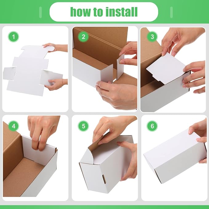 Yexiya 10 Pcs 400 Count Trading Card Storage Box Cardboard Baseball Card Storage Box Collectible Cases for Sports Gaming Cardboard Game Collecting Holder Supplies (White)