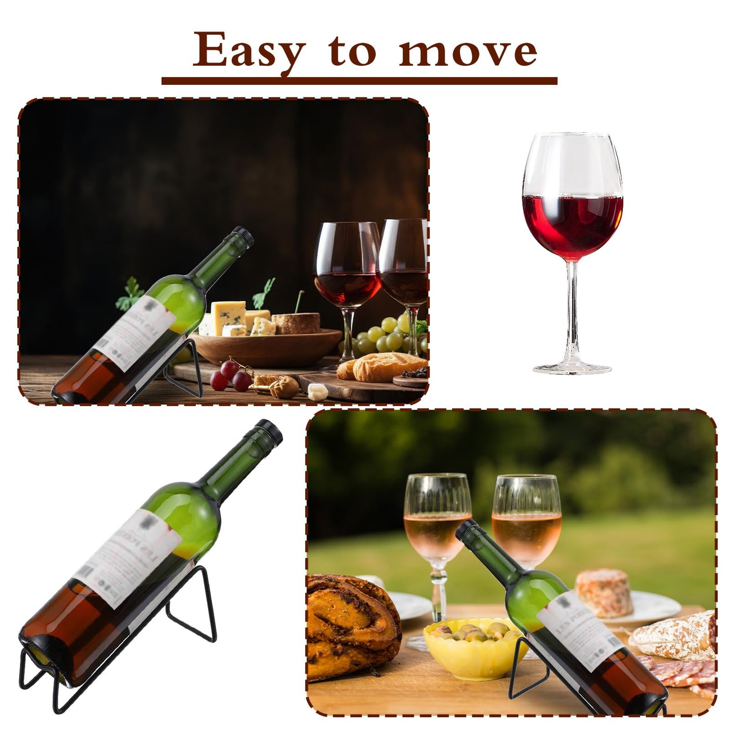 8pcs Single Wine Bottle Rack, Metal Tabletop Wine Display Racks, Stylish-Wine Bottles Organizer, Black Simple Style Single Bottle Champagne Rack, for Home Decor, Restaurants, Bar, Kitchen, Party