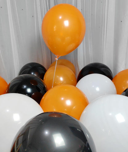 90 Pack Black White Orange Balloons 18 inch Latex Party Balloon Bulk for Halloween Various Party Events Decorations