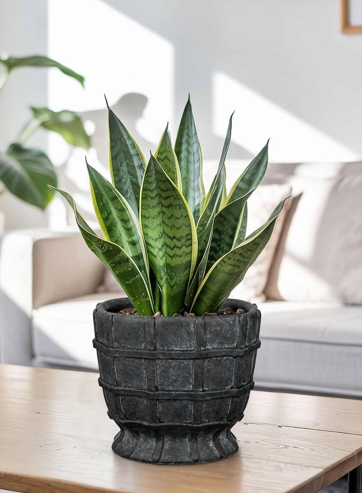 6" Black Ceramic Plant Pots with Drainage Hole, Rustic Flower Pots for Indoor Plants, Outdoor Decorative Ceramic Planters Small Plant Pot for Succulents, Cactus, Herbs, Orchids, Snake Plant Pot
