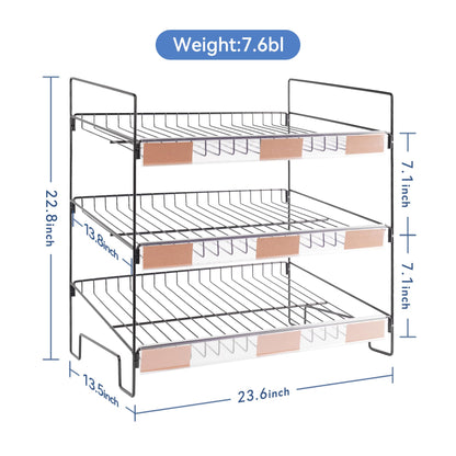 WWN Black 3-Tier Candy Display Rack 24 * 23 * 14inch Versatile Chip and Snack Stand for Countertop Retail, Concession Stands, and Supermarkets