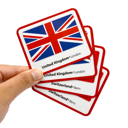 Menique Flags of Europe Memory Matching Game – 100 Cards (50 Pairs) with Flag, Country & Capital – Educational Geography Game for Kids and Adults