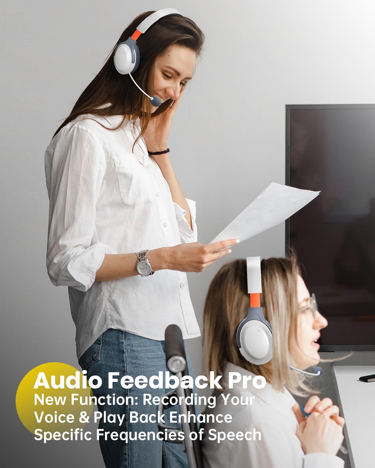 VOXii Auditory Feedback Wireless Headphones PRO, Brain Training Toolkit, New Function: Voice Feedback and Recording, Enhanced Speech, Language, Memory, Attention, Help with Autism ADHD Pro