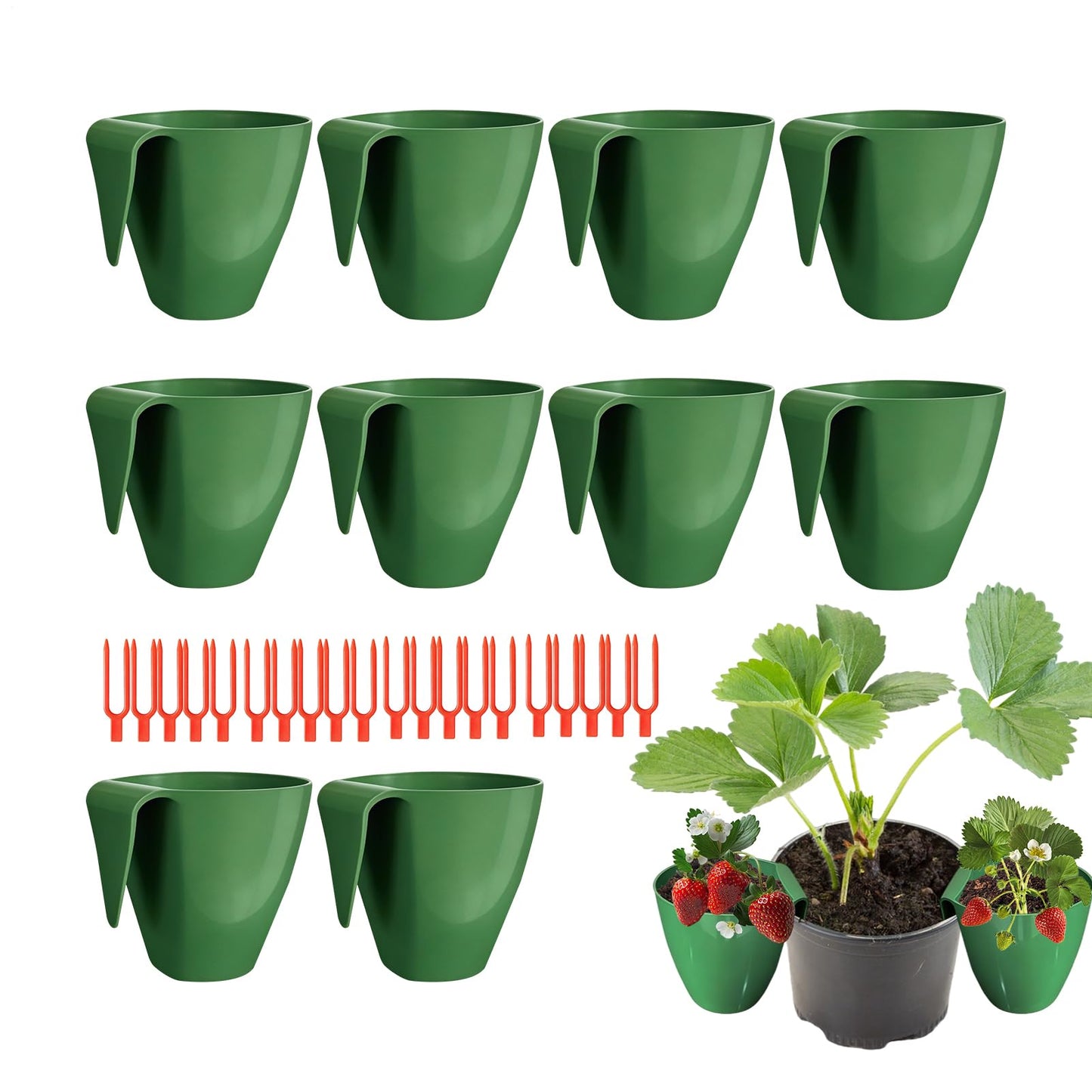 Strawberry Propagation Station | Breathable Portable Cups with Forks for Fast Transplanting, Bare Root Strawberry Cultivation Tool for Windowsill, Courtyard, Garden, Yard, Farm, Balcony