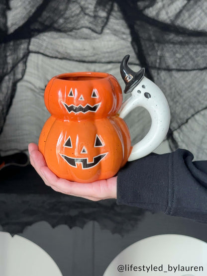 Mud Pie Halloween Pumpkin Glow in the Dark Mug