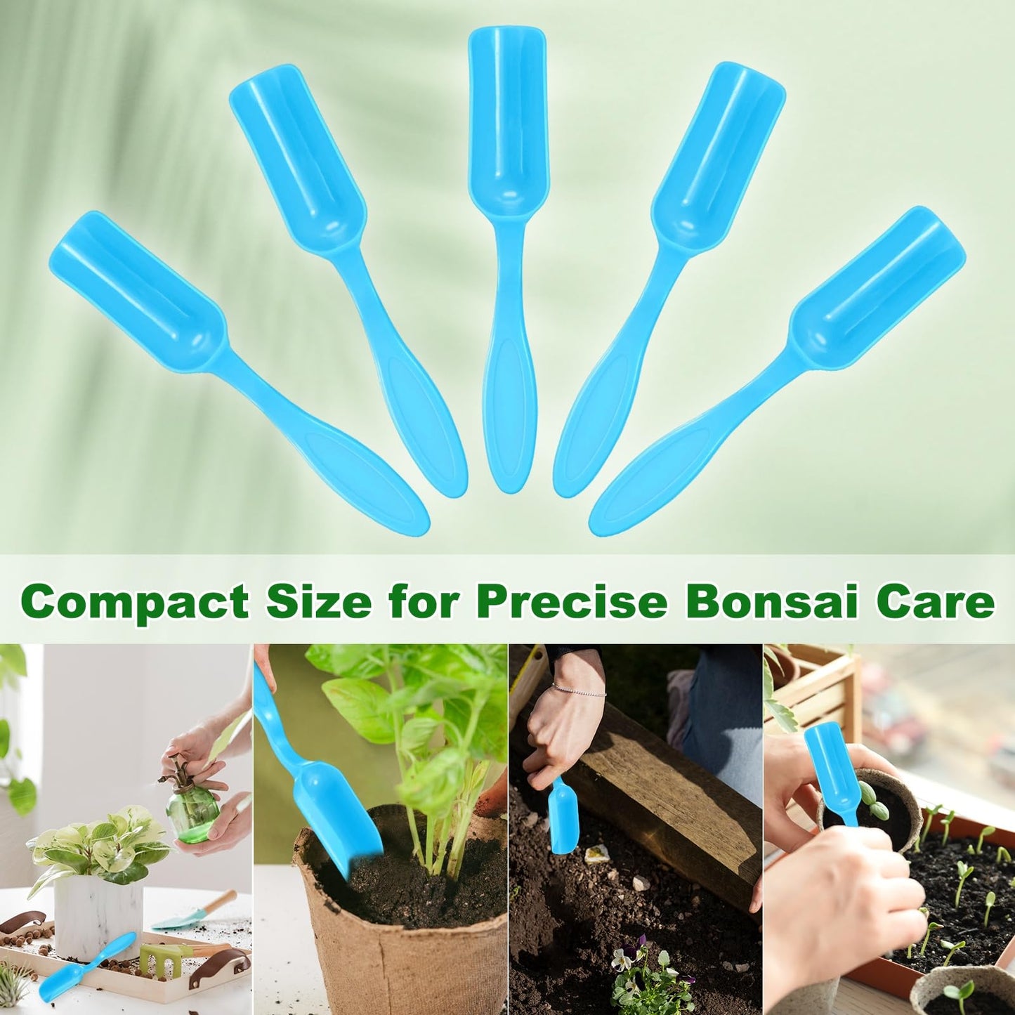 M METERXITY 20-Pack Mini Gardening Shovel Spoons, Plastic Garden Soil Scoops for Cultivation Digging Transplanting/Flower Planting/Plant Succulent, Colorful Small Gardening Tools [Blue]