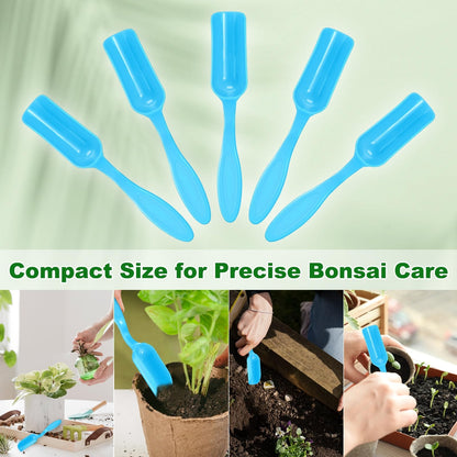 M METERXITY 20-Pack Mini Gardening Shovel Spoons, Plastic Garden Soil Scoops for Cultivation Digging Transplanting/Flower Planting/Plant Succulent, Colorful Small Gardening Tools [Blue]