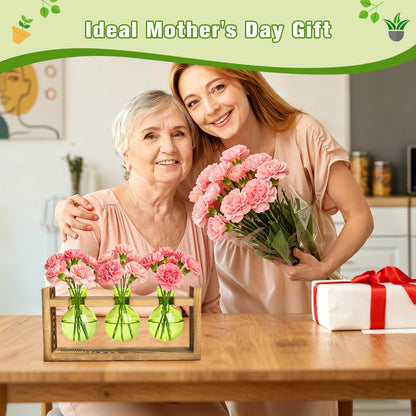 XXXFLOWER Glass Plant Terrarium Propagation Station, Gifts for Mom Plant Lovers Wife Daughter, 3 Bulb Glass Vase Plant Terrarium Tabletop for Hydroponics Home Office Indoor Decor (Green)