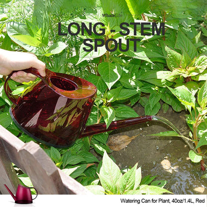 WhaleLife Indoor Watering Can for House Bonsai Plants (1.4L, Red)