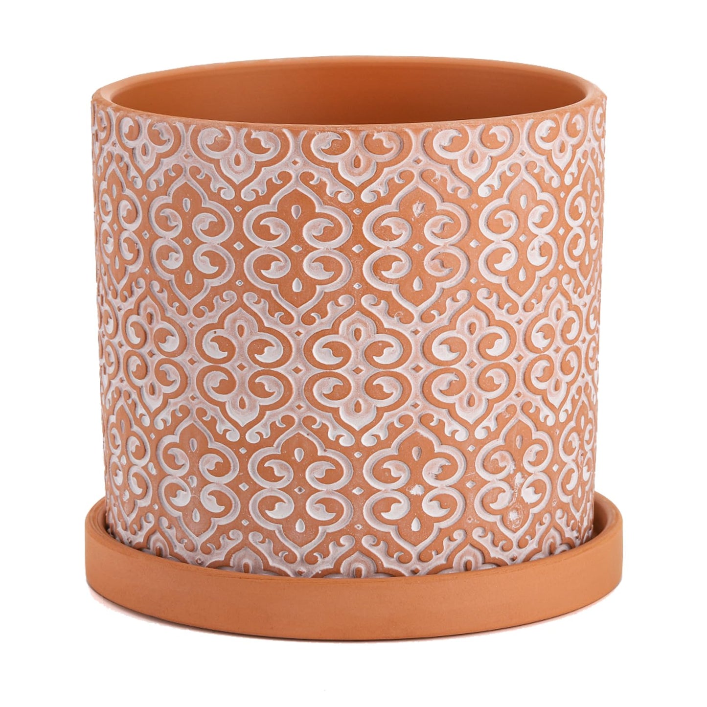 Frcctre 2 Pack Terracotta Pots for Plants, 5 Inch Succulent Planter Pot with Drainage Hole and Saucer, Clay Pottery Pots for Indoor Plants, Cactus, Succulent, Herbs