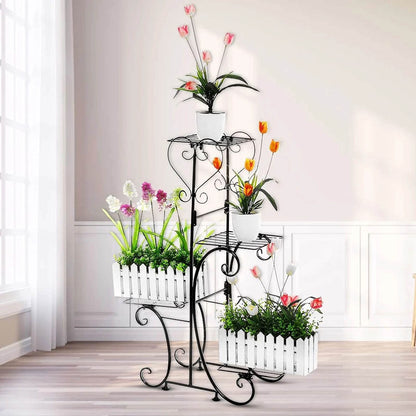ZHOUYANB Plant Stand Tricycle Flower Pot Cart Bicycle Holder Rack For Home Garden Patio Shelves