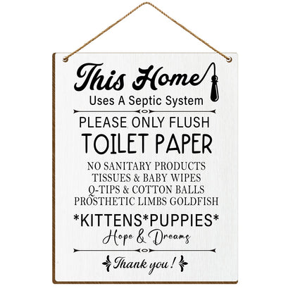 Toilet Wooden Sign, Back of Toilet Decor Septic Sign for Bathroom, Bathroom Wall Art Housewarming Gift for Women Men Coworker Friend-31
