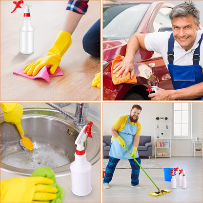 Eccliy 12 Pcs 16 Oz Plastic Spray Bottle, Adjustable Empty Reusable Sprayer for Cleaning, Planting, Water, Bathroom and Kitchen, BBQ, Commercial and Residential (Original,Red)