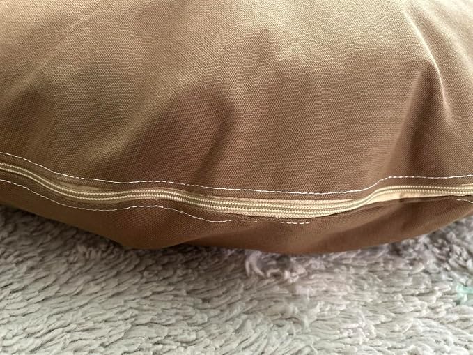 Round 100% Cotton Canvas Dog Bed Cover: Washable, Durable, Eco-Friendly, Multiple Colors, XS-XXL, Made in USA (Medium Brown, X Large 42 Inches)