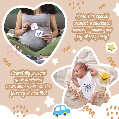 Pregnancy Announcement, Coming Soon Baby Announcements Ideas Set Include Felt Letter Board, Baby Onesie, Booties, Photo Frame and Wooden Blocks, Pregnancy Announcement Photo Props Gender Reveal Gifts