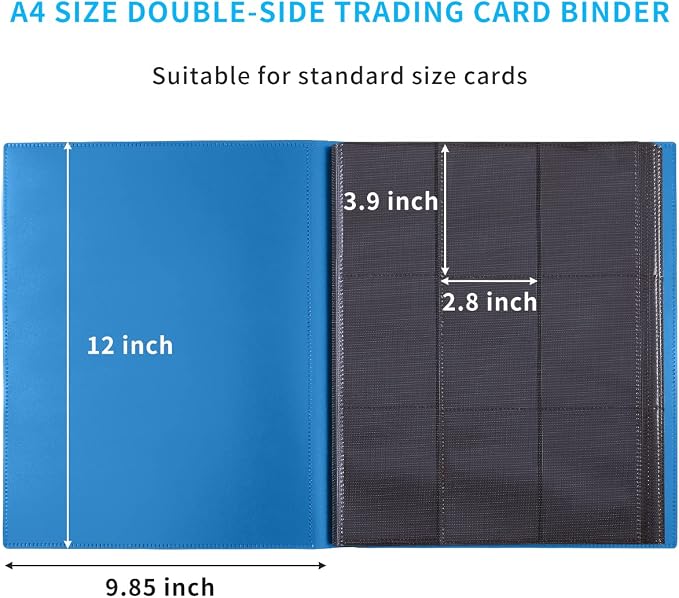 Card Binder, Upgraded 9 Pockets Trading Card Collection Binder for Cards, 360 Card Book Holder Album for Yugioh, MTG, TCG, Magic, Sports Cards - Blue