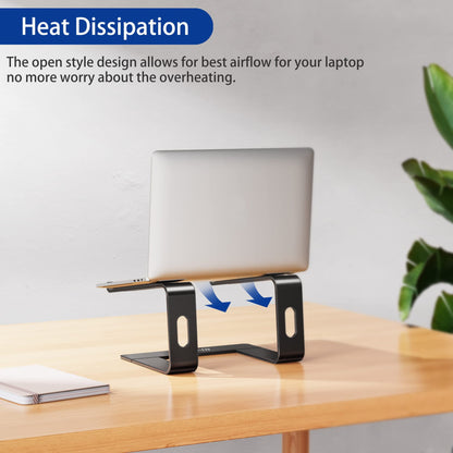 BESIGN LS03 Aluminum Laptop Stand, Ergonomic Detachable Computer Stand, Notebook Riser, Laptop Mount Compatible with Air, Pro, Dell, HP, Lenovo More 10-15.6" Laptops, Black