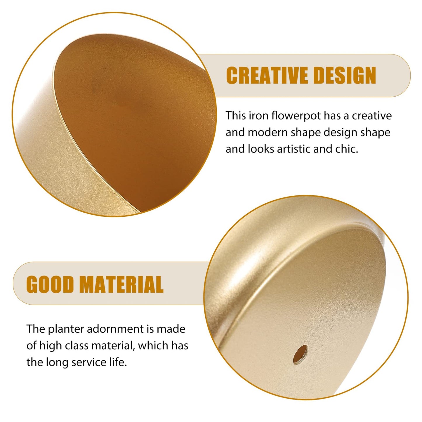 Large Indoor Planters Large Gold Planters Metal Iron Plant Pots Indoor Decorative Flower Pots Artistic Modern Iron Plant Pot with Drain Holes Outdoor