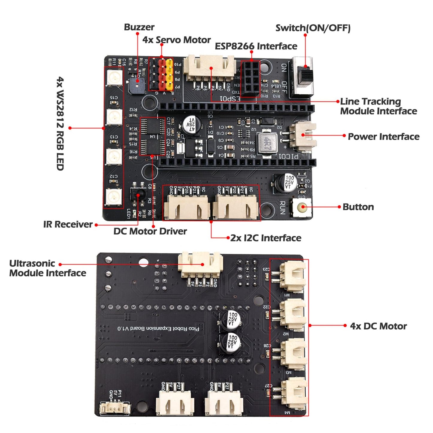 Adeept 4WD Robot Kit Omni-Directional Mecanum Wheels Car for ESP32-S3 Banana Pi PicoW-S3 DIY STEM Remote Educational Robotic with LCD1602 Display, Python Code PDF Tutorials
