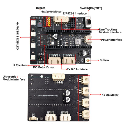 Adeept 4WD Robot Kit Omni-Directional Mecanum Wheels Car for ESP32-S3 Banana Pi PicoW-S3 DIY STEM Remote Educational Robotic with LCD1602 Display, Python Code PDF Tutorials