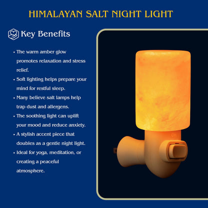 Spantik Himalayan Rock Salt Night Light Cylinder Shape 2Pack