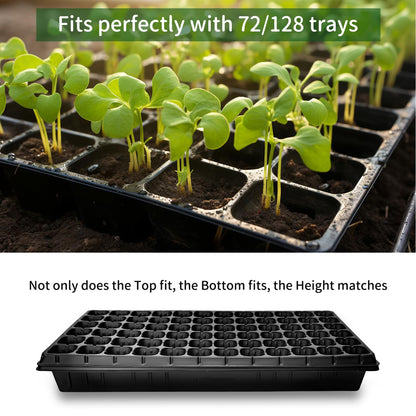 RooTrimmer Growing Trays, 1020 Plant Nursery Trays Heavy Duty Seed Starter Flat Seedling Tray for 72/128 Cell Plug Tray Transplant Growing Microgreens (21"×11", 10 Pack, 1.6" Deep, Without Holes)