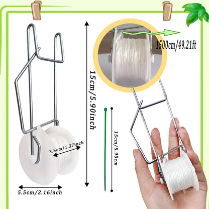 Paradi star 20Pack Tomato Trellis Roller Hooks,Greenhouse Trellising Kit with 100Pcs String Zip Ties for Tomatoes,Vine Twine Crop,Vegetable,Flower