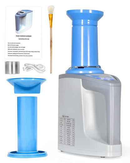 Digital Grain Moisture Meter, Accurate Moisture Testing for Wheat, Corn, Rice for 24 Kinds of Grains, Quick Reading with LCD Display, Multi-point calibration & error correction for Agricultural Use