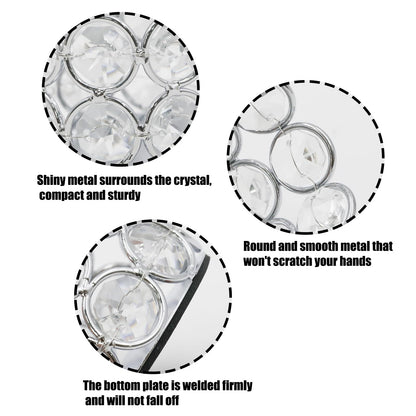 Wuyituart 6 Pcs Silver Crystal Tea Light Candle Holders Decorative Cylinder Crystal Candle Stand for Table Centerpieces