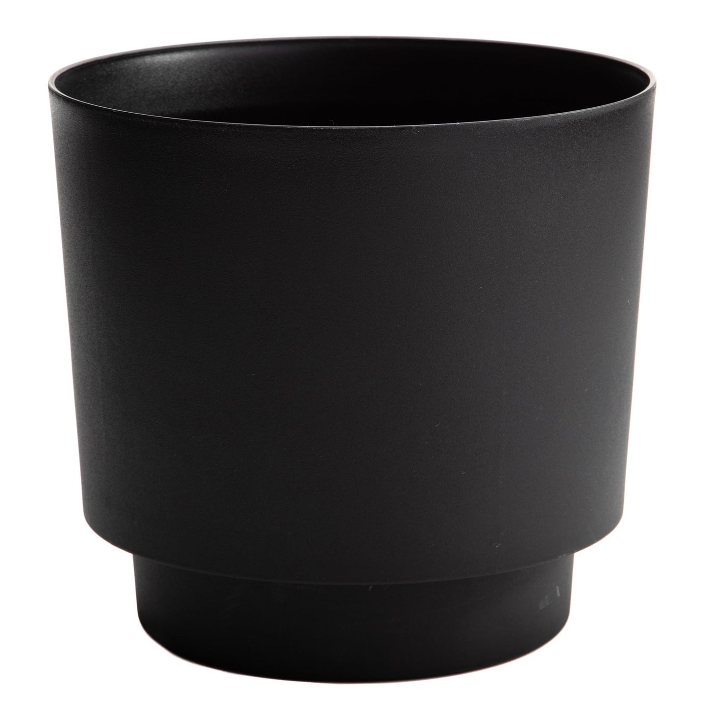 Bloem Hopson Decorative Resin Cachepot with Metal Stand, 6" Indoor and Outdoor Planter with Gold Metal Stand, Black