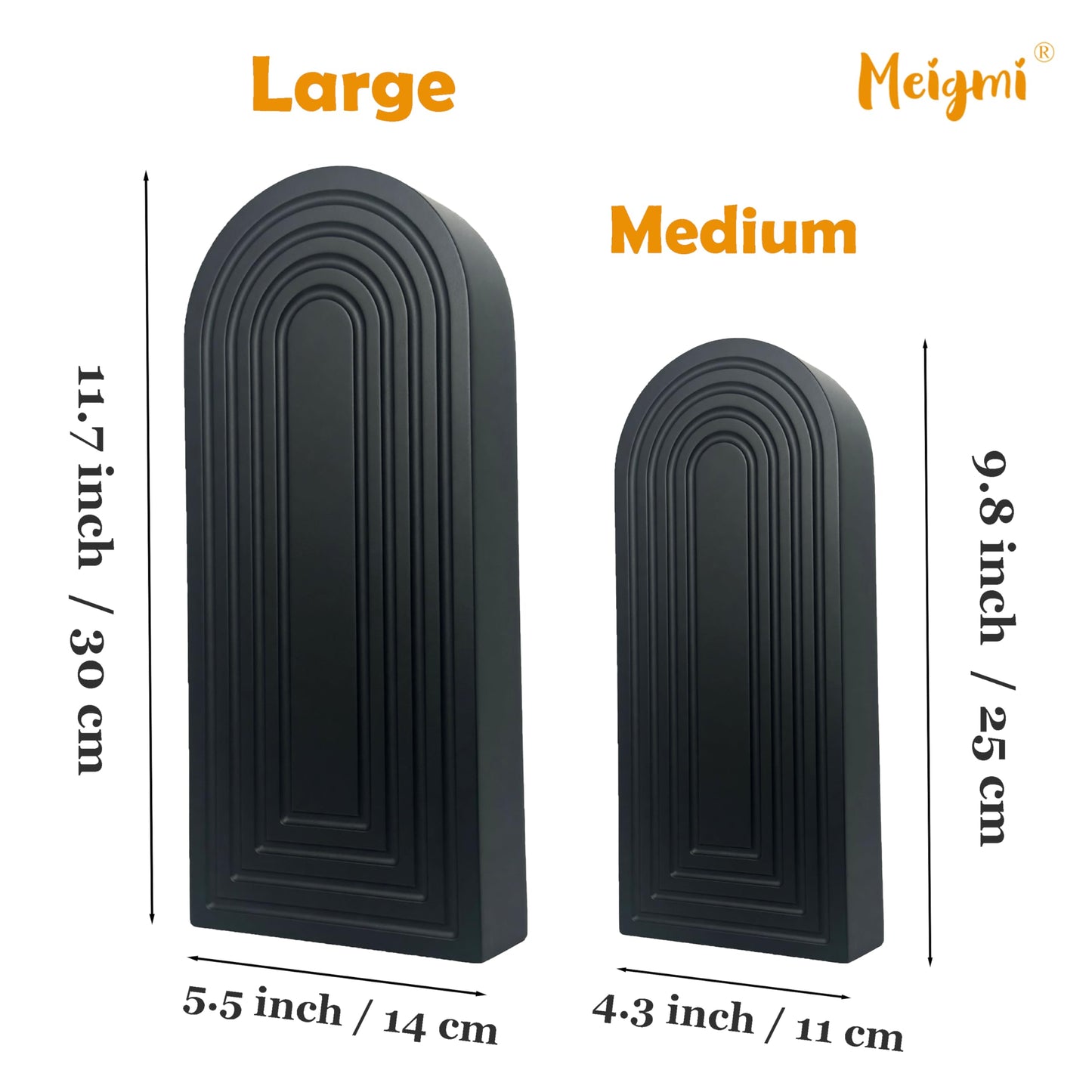 2 Pack Wooden Wall Vase Set - Boho & Modern Farmhouse Wall Decor, Hanging Planter for Indoor Plants & Flowers, Wood Mounted Art for Living Room, Bathroom, Hallway, Home Decor (Black, Large)