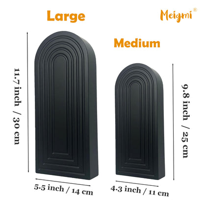 2 Pack Wooden Wall Vase Set - Boho & Modern Farmhouse Wall Decor, Hanging Planter for Indoor Plants & Flowers, Wood Mounted Art for Living Room, Bathroom, Hallway, Home Decor (Black, Medium)