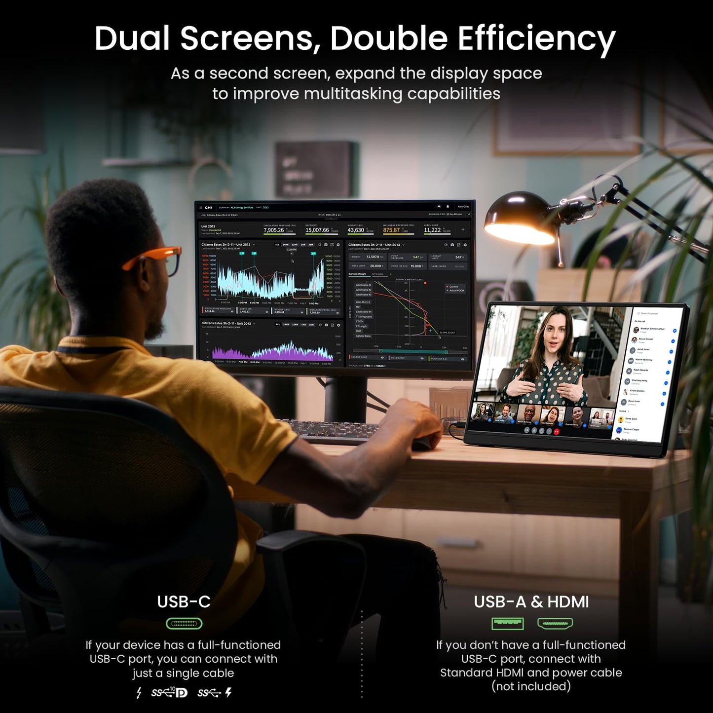 VILVA Portable-Monitor-for-Laptop 17.3'' 2.5K QHD 165Hz Gaming Display, Ultra-Slim Metal Body, Built-in Stand, USB-C HDMI External Monitor for Laptop, PC, PS5, Xbox, Switch