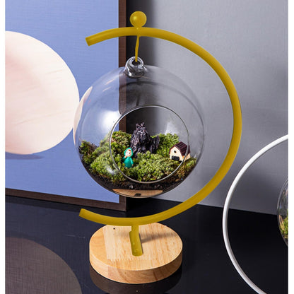 SOFTMED Big Ornament Display Stand, Iron Pothook Stand for Hanging Glass Globe, Air Plant Terrarium, Witch Ball, Christmas Ornament and Home Wedding Decoration (Black, Trumpet)