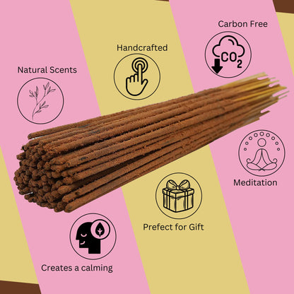 Bless-Ocean-Salt 100%-Natural-Handmade-Hand-Dipped-Incense-Sticks Organic-Chemicals-Charcoal-Free Purification-Relaxation-Positivity-Yoga-Meditation Best-Woods-Scent (100 Sticks(5.25 OZ))