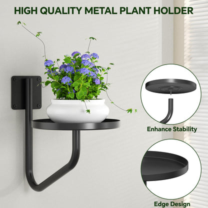 IMAGOA Wall Plant Holder, Metal Wall Planters for Indoor Plants Wall Mounted Plant Holder Hanging Planters Window Plant Shelves Plant Hanger for Home Decor Living Room, Office, Outdoor (1 Pack)