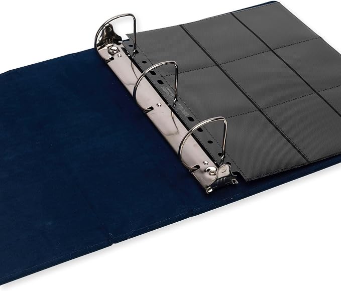 Vault X Large Ring Binder, 900 Cards, fits 9 Pocket Pages, Exo-Tec Material, 3 D-Ring Folder, for Trading Cards (Blue)