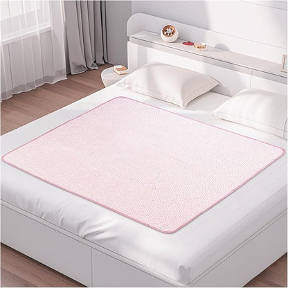 Bed Pads for Incontinence Washable, 40"x55" Large Reusable Waterproof Soft Wetting Underpad for Adults, Elderly, Seniors, Women, Kids & Pets, Machine Washable Pad for Bed, Sofa-Pink