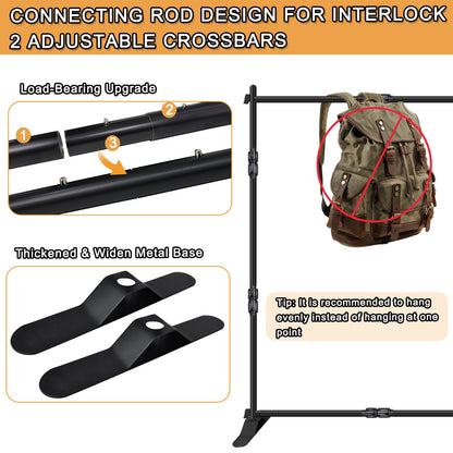 Backdrop Banner Stand, 10x8FT Heavy Duty Adjustable Step and Repeat Stand