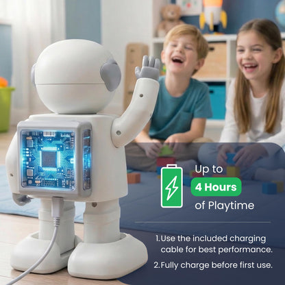 SmartyBot Smart Robot Toy for Kids - Interactive Remote Control Robot with App, Programmable Moves, 7 Customizable LED Eye Colors, Reacts to Music, STEM Learning Toy for Boys & Girls Ages 4 5 6 7 8 9