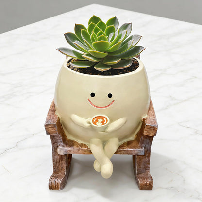 Shaddollvd Smiley Face Planter Pot,Cute Plant Pots for Indoor Outdoor with Drainage Hole,Unique Funny Flower Pot for Succulents,Plant Gifts for Mother's Day, Birthday, Christmas