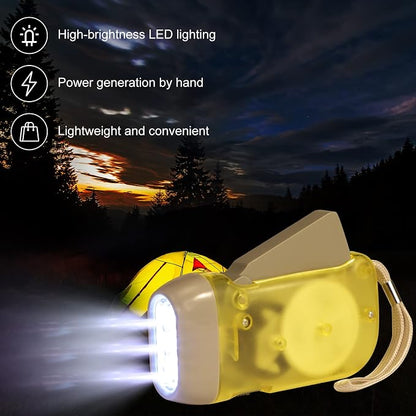 Mudder 24 Pack Hand Crank Flashlight No Battery Emergency Flashlight, Self Powered Portable Light Dynamo Torch for Survival Kit Outdoor Hiking Emergency(Yellow, Red, Grey, Blue)