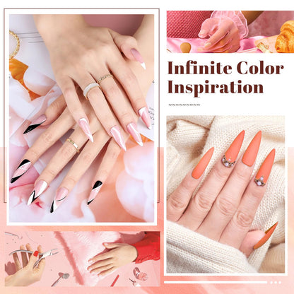 JODSONE Gel Nail Polish Kit with U V Light 32 Colors Gel Polish Nail + 4 Functional Adhesive Bottles Kit Soak Off Manicure Tools Gifts for Women