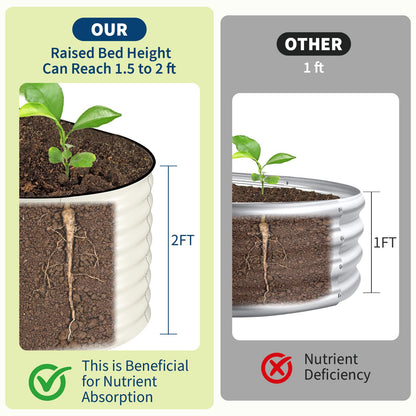 Garvee 2 Pack 8x2x2ft Galvanized Raised Garden Bed Kit, Oval Metal Planter Boxes with Anti-Cut Safety Edges, Rust-Resistant Deep Root Planters for Outdoor Vegetables, Flowers, Herbs, Green