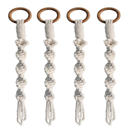 Macrame Plant Hanger Extender 22″ Plant Pot Holder Extender(4 Pack, White)