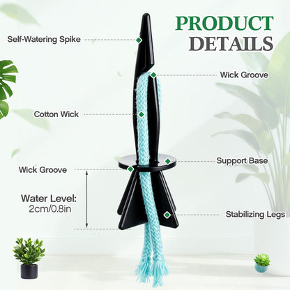 Singhoow 20 Pack Self Watering Spikes for Indoor Outdoor Plants, Automatic Plant Watering Stakes with 32.8ft Capillary Wick Rope, DIY Vacation Waterer for Potted Plant Seedling Garden Pot (Small)