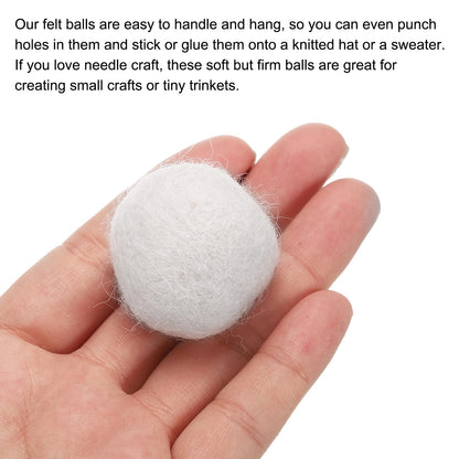 PATIKIL Wool Felt Balls Beads Wool Felting Pom 3.1cm 31mm White for Home Crafts Handcrafts Project DIY Pack of 10