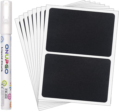 ONUPGO 20 Pack Chalkboard Labels, 4" X 6" Reusable Blackboard Stickers, Waterproof Chalkboard Sticker for Jars, Parties Decoration, Craft Rooms, Weddings, Storage, Organize Your Home & Kitchen