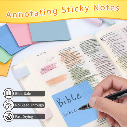 Cdnixwm Pink Bible Study Journaling Kit with Bag for Women, Annotation Kit with Highlighters and Pens, Pencil Case, Emergency Numbers, Notebook and More, Christian Gifts for Bible Study (White-L)
